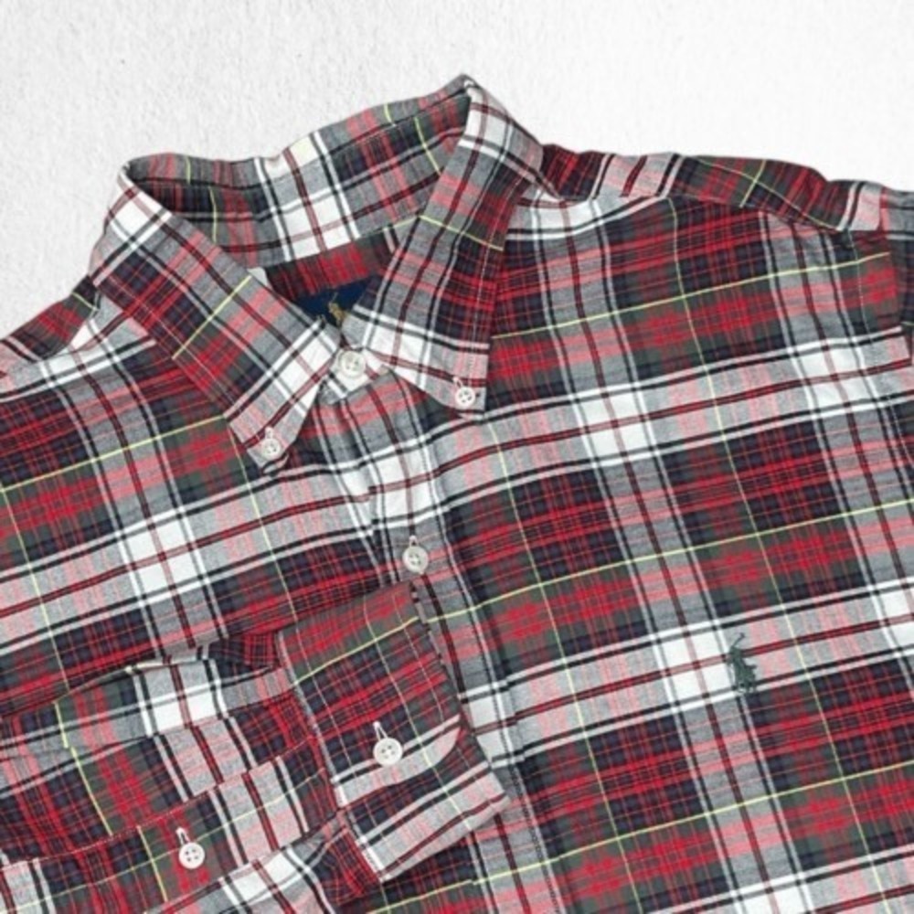 Ralph Lauren Red/Green Tartan Plaid Button Up Flannel Shirt Men L Philippines